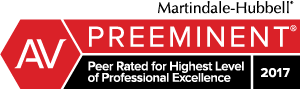 Martindale-Hubbell | AV Preeminent | Peer Rated For Highest Level Of Professional Excellence | 2017