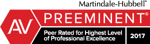 Martindale-Hubbell | AV Preeminent | Peer Rated For Highest Level Of Professional Excellence | 2017